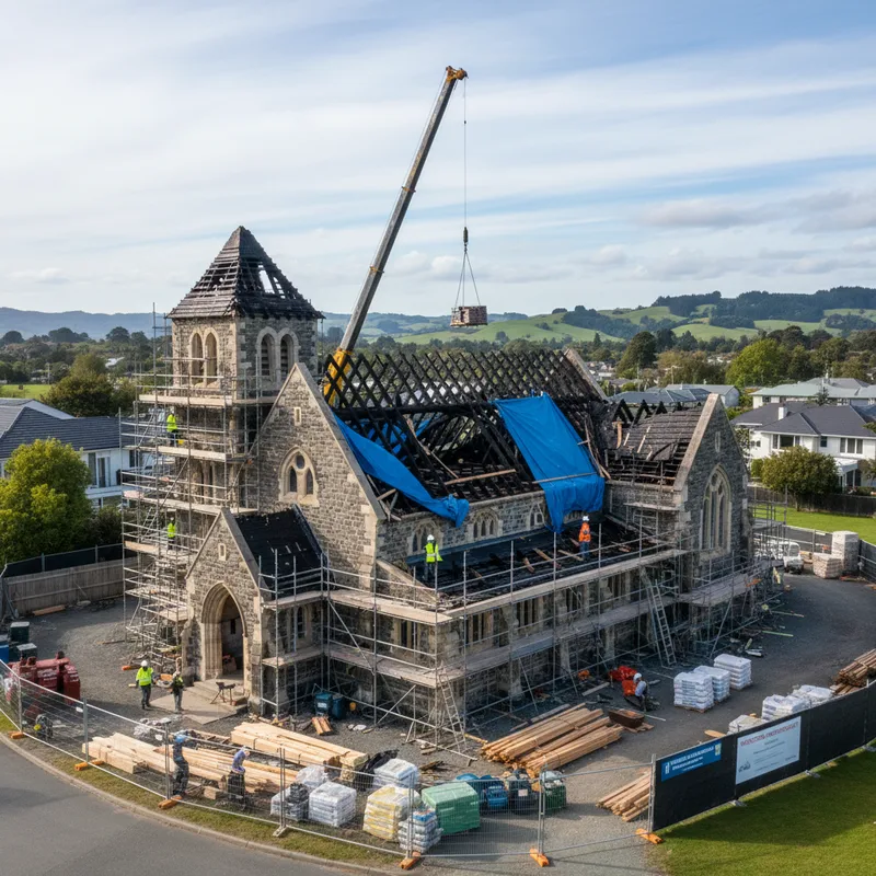 Scorched Masterton church, the Anglican Church of the Epiphany, undergoes revitalization after a suspected arson attack.